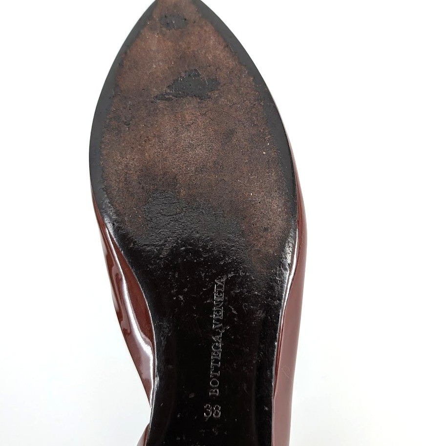 Bottega Veneta Patent Leather Pointed Toe D'Orsay Flats Made in Italy Size 38 thumbnail 8