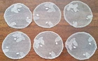 6 placemats - antique hand embroidered silk tulle - diameter 11 cm
