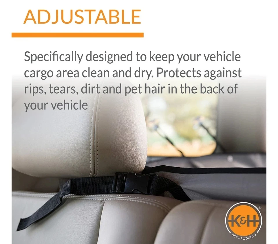 K&H Pet Products Quilted Cargo Cover Liner Gray SUV Universal Fit Dog Cat - Image 4 of 4