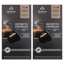 2 x Bellarom Ristretto Espresso 20 Capsules Nespresso Compatible Aluminium Pods