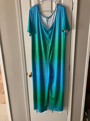 Women'S Romper Featuring a Gradient Design, Relaxed Fit with a Round Neckline,
