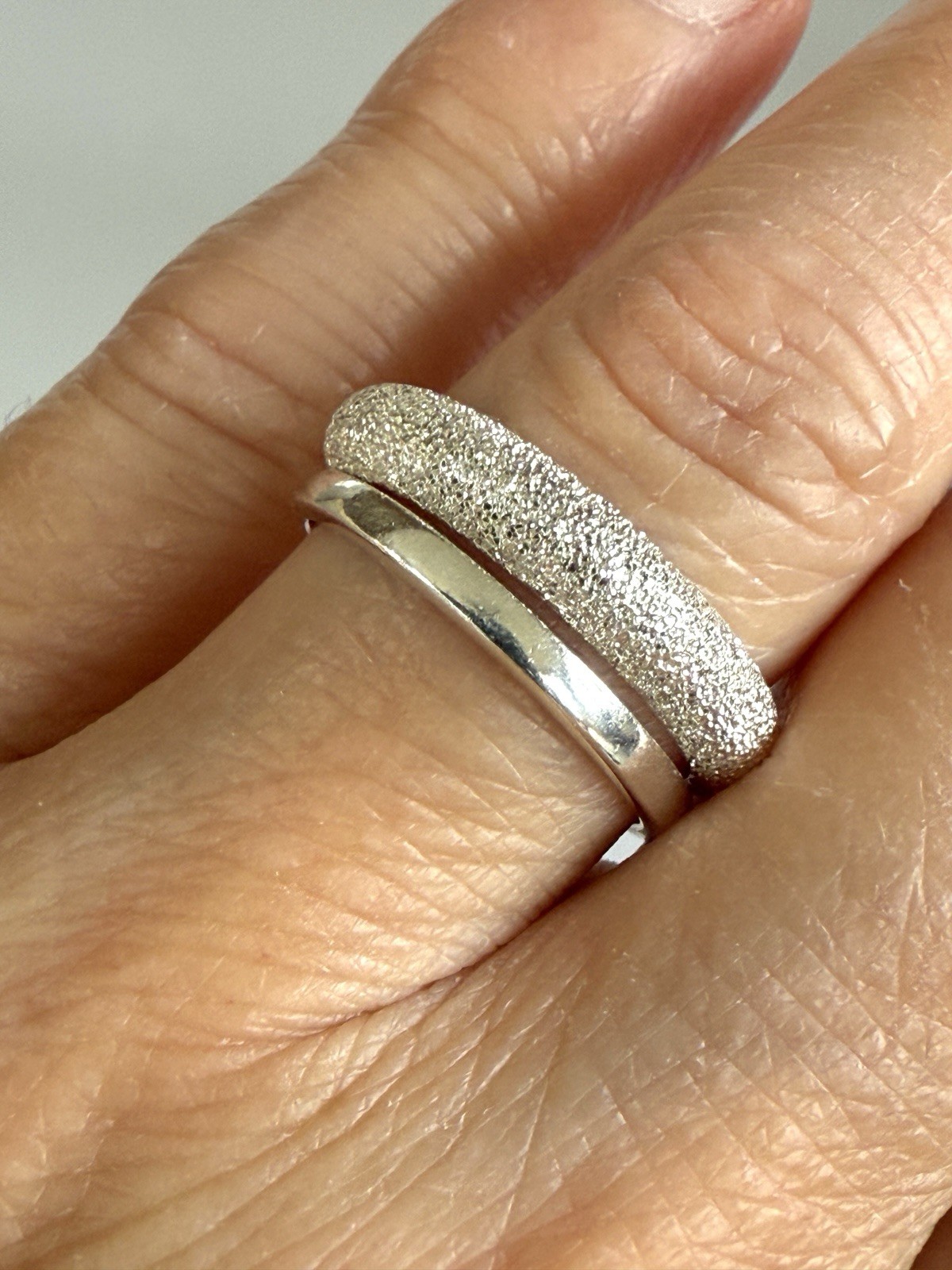 Sterling Silver Stackable Bundle - Two Bands Size… - image 1