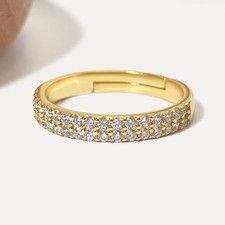 Gold Stackable Ring Set-7 Pcs Crystal CZ Rings For Women  Dainty  Cute