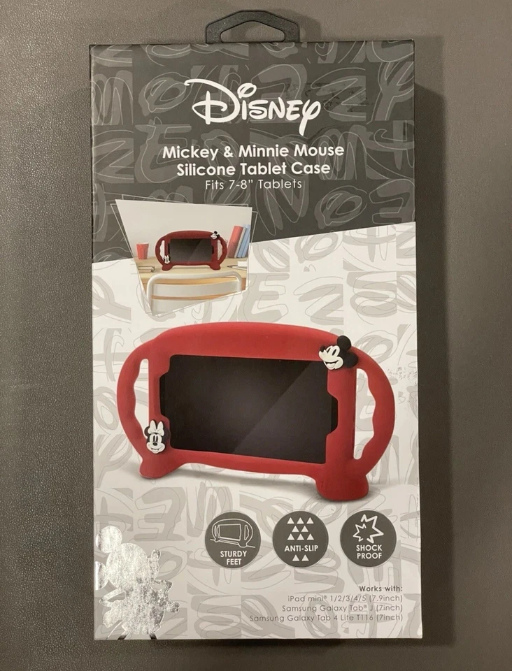 New Disney Mickey & Minnie Silicone Tablet Case Fits 7-8” Tablet iPad MiniGalaxy - Image 2 of 2