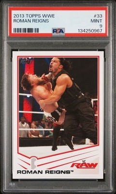 2013 Topps WWE Roman Reigns #33 PSA 9 Tribal Chief OTC Bloodline Wrestlemania