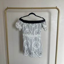 Womens Lace Dress Black & White mini dress small spring floral summer