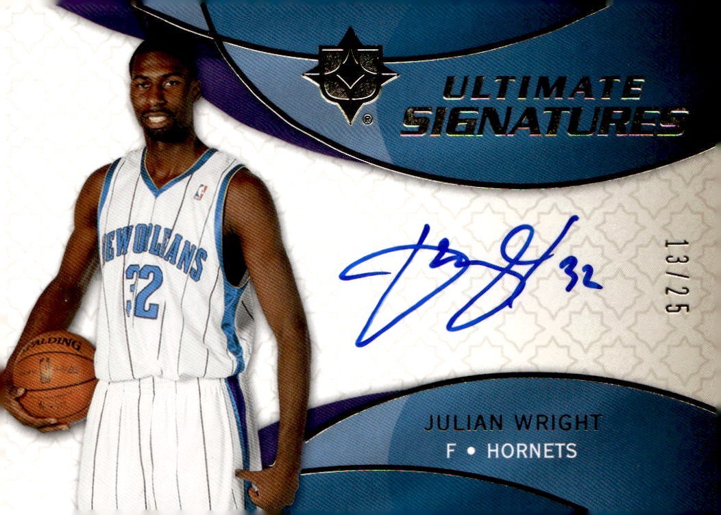 JULIAN WRIGHT 2008-09 ULTIMATE COLLECTION GOLD AUTO #13/25 HORNETS 