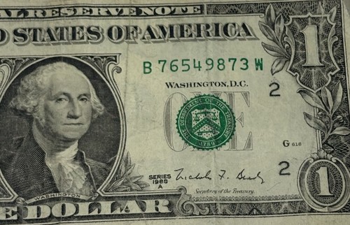 Four Digit Ladder (7-4) fancy serial number 1 dollar billB76549873W - Picture 1 of 6