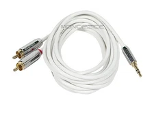Monoprice 10ft Designed For Mobile 3.5mm Stereo Male to RCA Stereo Male - White
