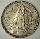 1948 Canada 10 Cents SILVER XF Dime Extra Fine Coin George VI 10c