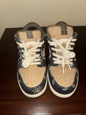 Travis Scott Cactus Jack Nike SB Dunk Low Black Paisley Shoe Size 9.5
