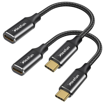 USB-C Extension Cable 1Ft 2-Pack, USB-C Male to Female, 10Gbps Data