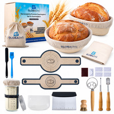 Sourdough Starter Set 21 Piece Fermentation Baskets 100% Rattan for Bread Baking