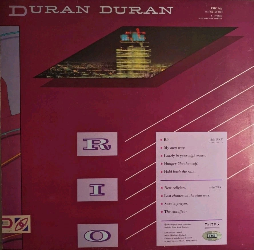 Duran Duran Rio Vinyl Record VG/VG EMC3411 1982 1st Press  — 第 2/2 张图片