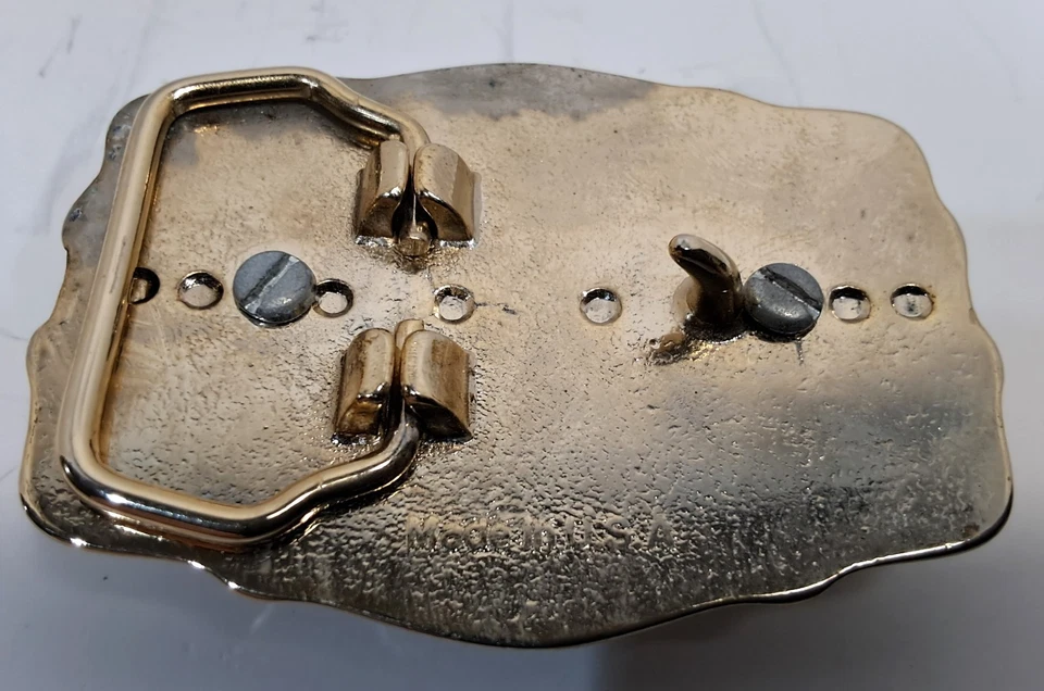 Vintage Western Style Amethyst purple Gemstone Belt Buckle - Image 2 of 4