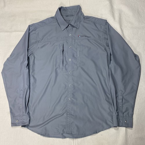 Moto Skiveez Motorcycle Riding Shirt Mens M Gray Snap Long Sleeve