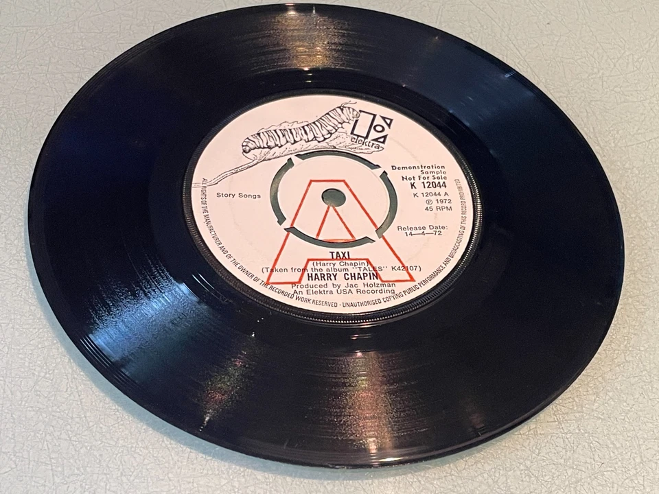 Harry Chapin - Taxi - Empty - Vinyl Record 7" Single - 1972 Demonstration Sample - Image 3 of 4