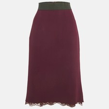 Dolce Gabbana Purple Crepe Pencil Skirt M