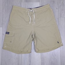 Polo Ralph Lauren Board Shorts Mens Extra Large Beige Tan Swimwear Lined Trunks