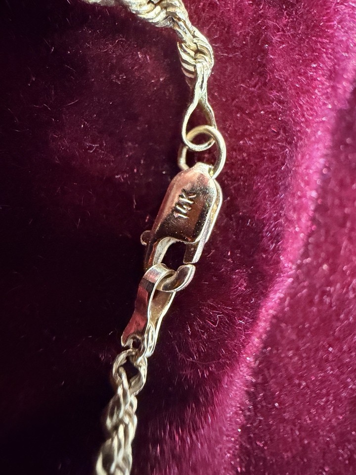 Ma 14K Yellow Gold Rope Chain Necklace 2.397g Michael Anthony 18 ...