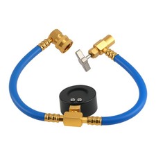 480mm AC System R134A Hose with Safety Valve Pressure Gauge Charging Tool