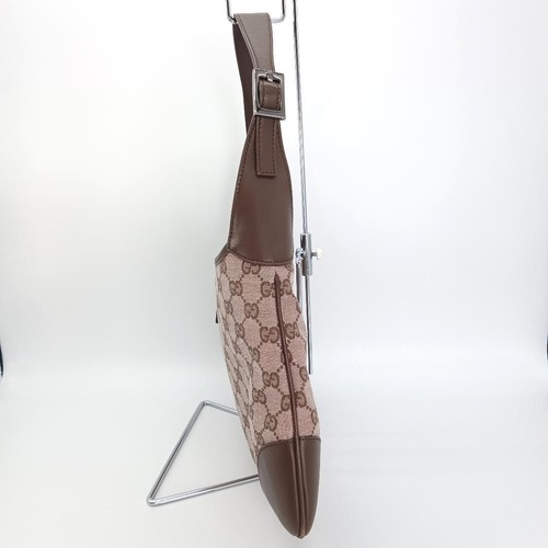 Gucci GG Shoulder Bag Leather Brown 8.3in x 13in Used - Picture 5 of 14