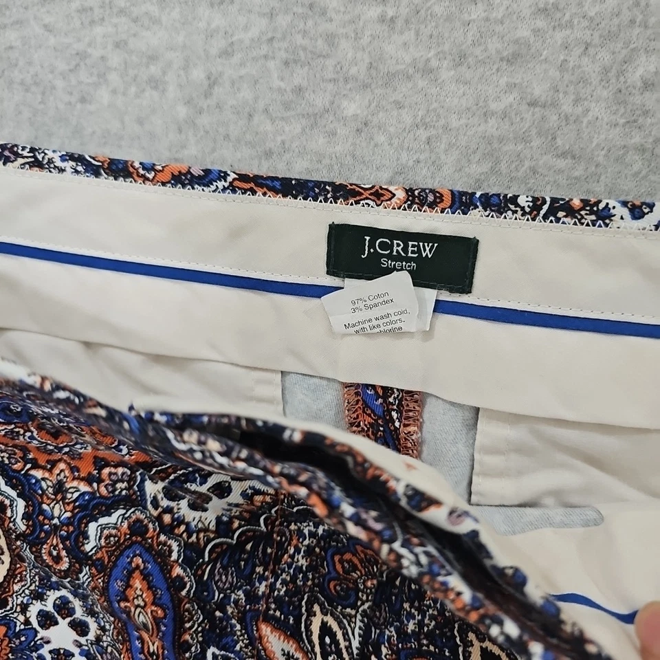 Pantalones Cortos Para Mujer J Crew Chino Elastizados Talla 6 Azul Cachemira Naranja 2.5" Entrepierna Foto 2 de 4