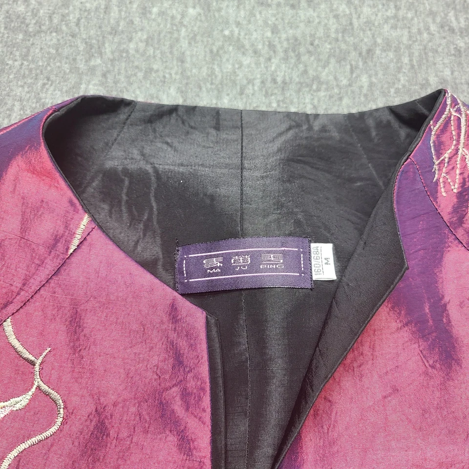 Chaqueta Blazer Abrigo Asiático Brocado Floral Mediano Bordado Ma Ju Ping para Mujer Foto 2 de 4