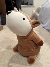 RARE NEW NO TAG PILLOWFORT BROWN STUFFED DEER REINDEER WEIGHTED PLUSH KID PILLOW