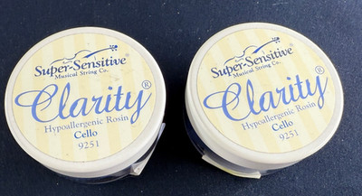 Super Sensitive Clarity Hypoallergenic Rosin for Cello, Pack of 2