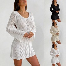 Women  S Bathing Suit Cover Up Crochet Lace Bikini Swimsuit Summer Beach Dress