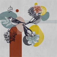Fototapete Formen Vliestapete Floral Bunt Grau VöGel Wohnzimmer Schlafzimmer