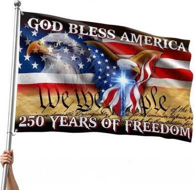 250th Anniversary American Flag 3x5Ft  (36x60inch) Sided,1776-2026 USA 250 Years