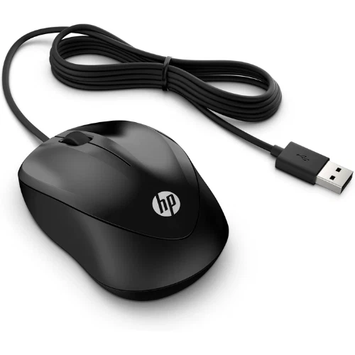 HP Mini Optical Wired USB Type-A Mouse Model 1000 1200 dpi Black 4QM14AA - Image 2 of 3