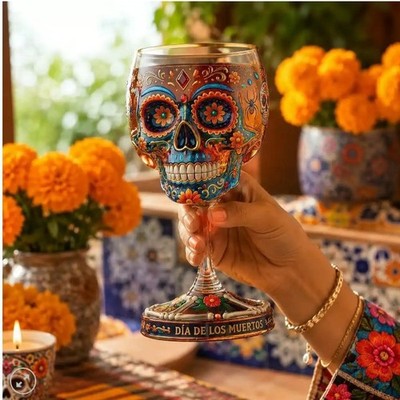 Jose Cuervo Skull Beer & Wine Cup Set Novelty Purple Halloween Skull Goblet