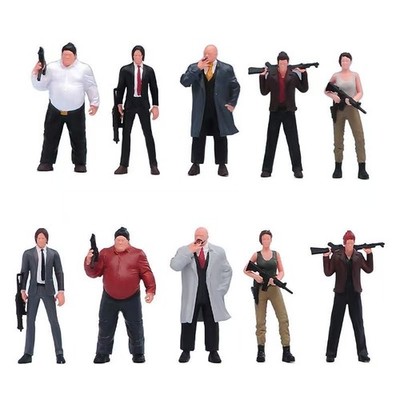 ED 1:64 Painted Figure Model Miniature Diorama Ganster Bandit Robbery