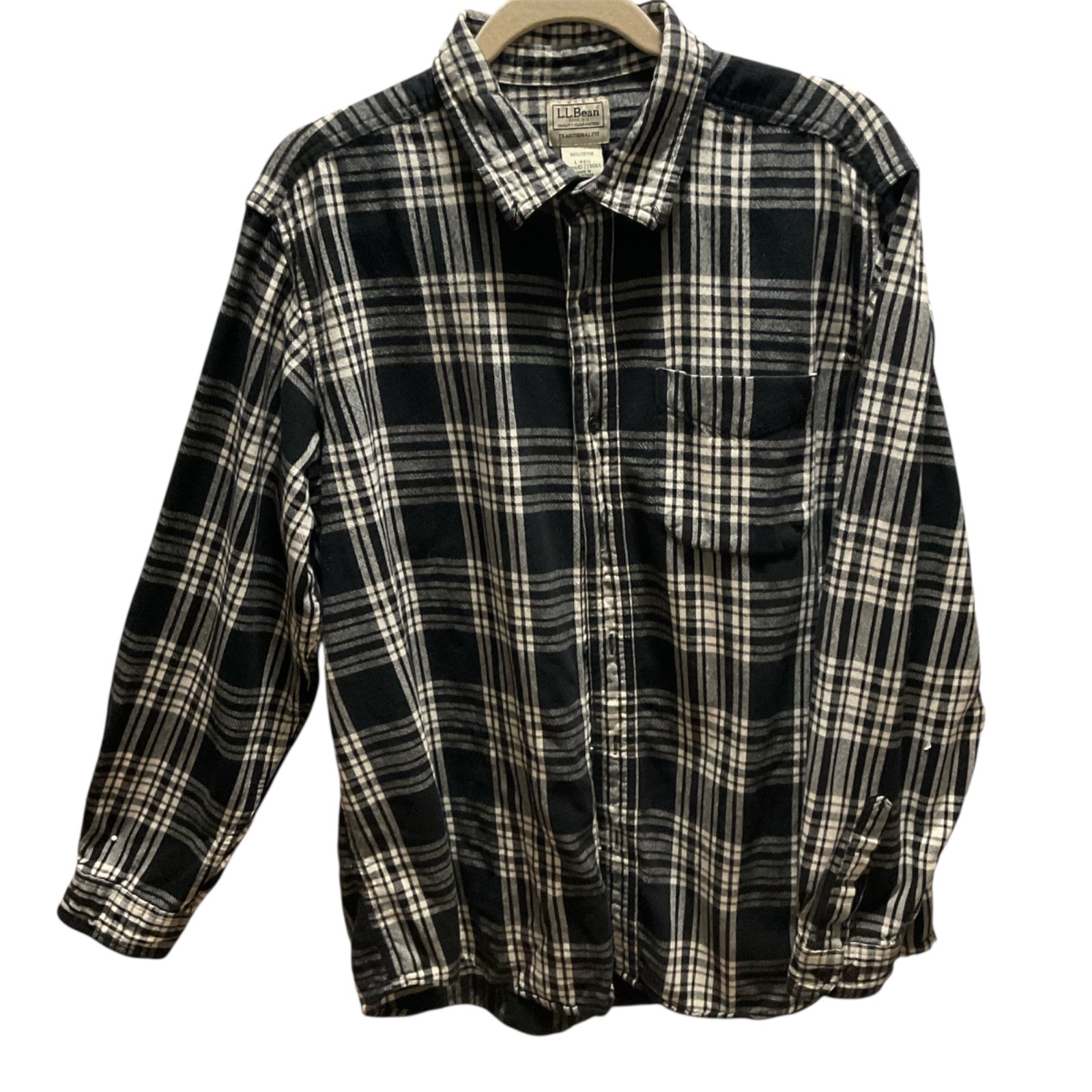 LL Bean Shirt Mens L Plaid Flannel Traditional Fit Outdoor