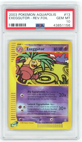 PSA 10 Exeggutor 13/147 Reverse Holo Aquapolis Pokemon 2003 - POP 19