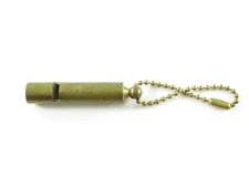 Vintage Solid Brass Whistle Keychain 911 Whistle, Help Whistle 1 1/2"