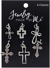 Jewelry Made By Me Charms 6/Pkg-Cross - 3 Pack
