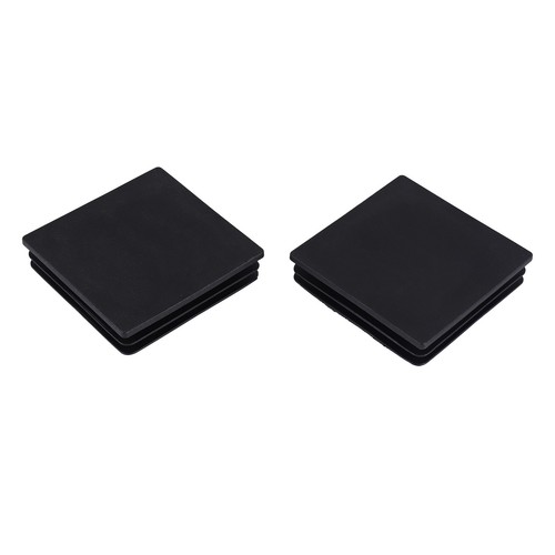 100mm x 100mm Plastic Ribbed Square End Caps Cover Tube Inserts 2 Pcs ...
