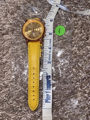 Geneva White-Tone Wristwatch Beige Silicone Band Rhinestone Bezel Analog Display