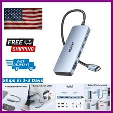 Stylish 10Gbps USB C Hub - 4 Ports with 2 USB-C  2 USB-A for All Devices