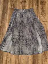 Anthropologie Maeve Snake Skin Print Annette Layered Midi Skirt Size 6P Pockets