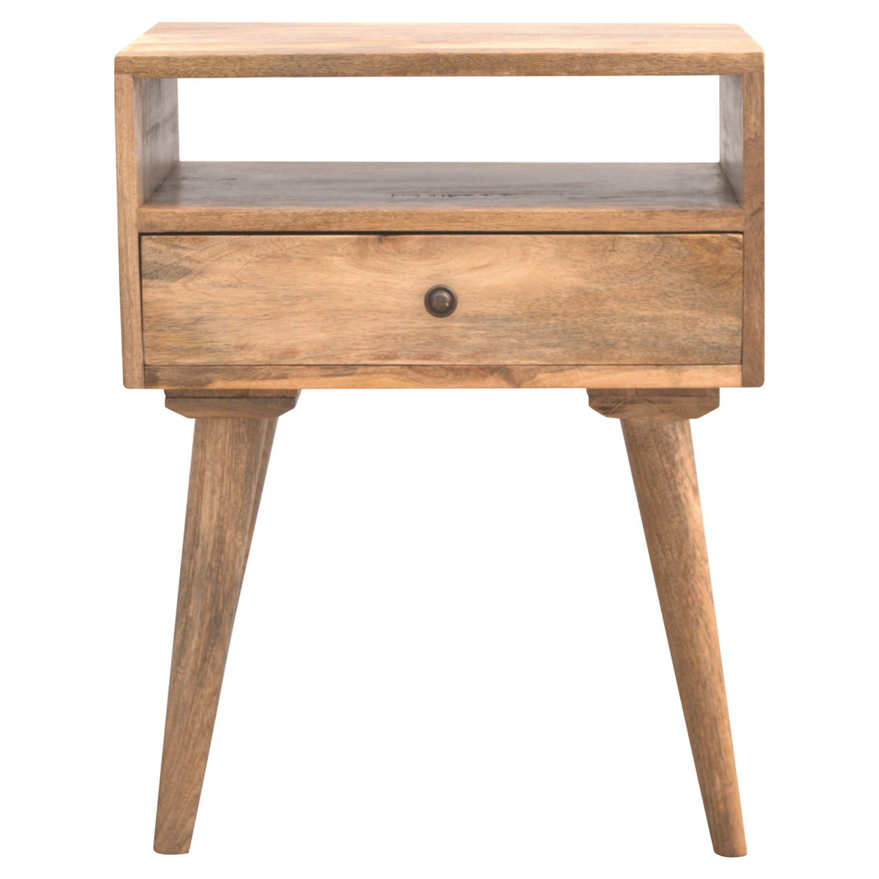 Artisan Furniture Solid Wood Modern Bedside With Open Slot - Brown - Image 2