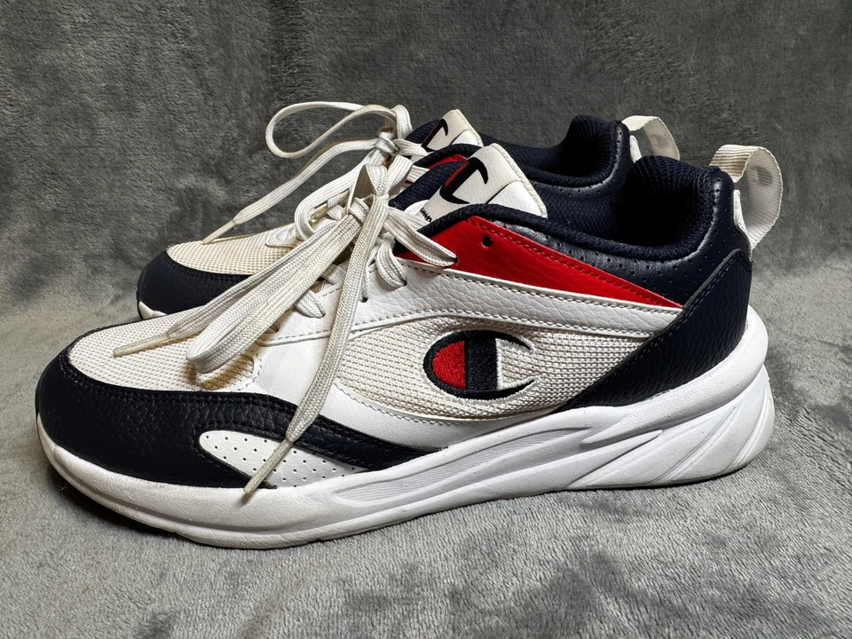 Champion Kinna Zapatos Retro Juveniles Talla 7Y Blanco Azul Marino Rojo Tenis CAS10780Y Foto 4 de 4