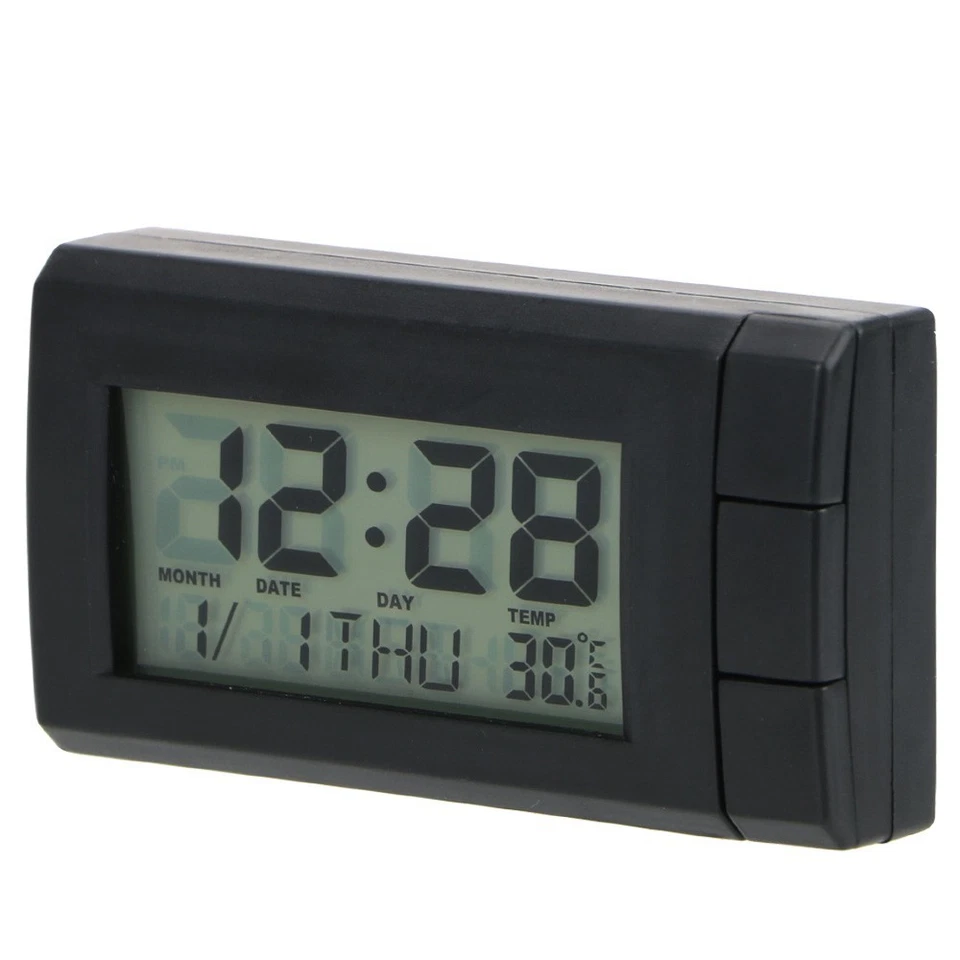 Brand New High Quality Digital Clock Car LCD With Button Battery 1 Pcs - Image 3 of 4