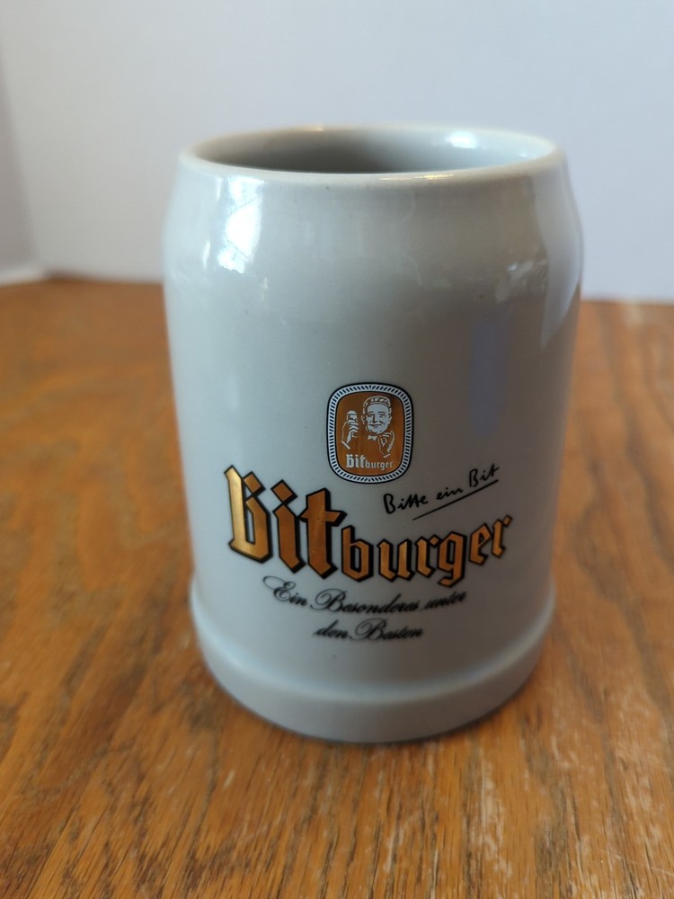 Vintage Ceramic Bitburger Germany Beer Stein Mug Barware German Barware