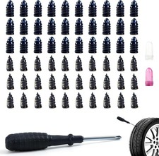 60 PCS Tire Plugs Screw Type, Tubeless Tire Repair Rubber Nail Kit, Quickfix Tir