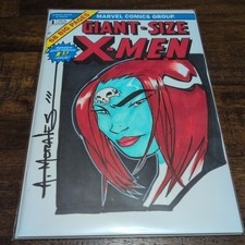 Taglia gigante X-men #1 variante vuota schizzo firmato da Albert Morales III COA 🔥